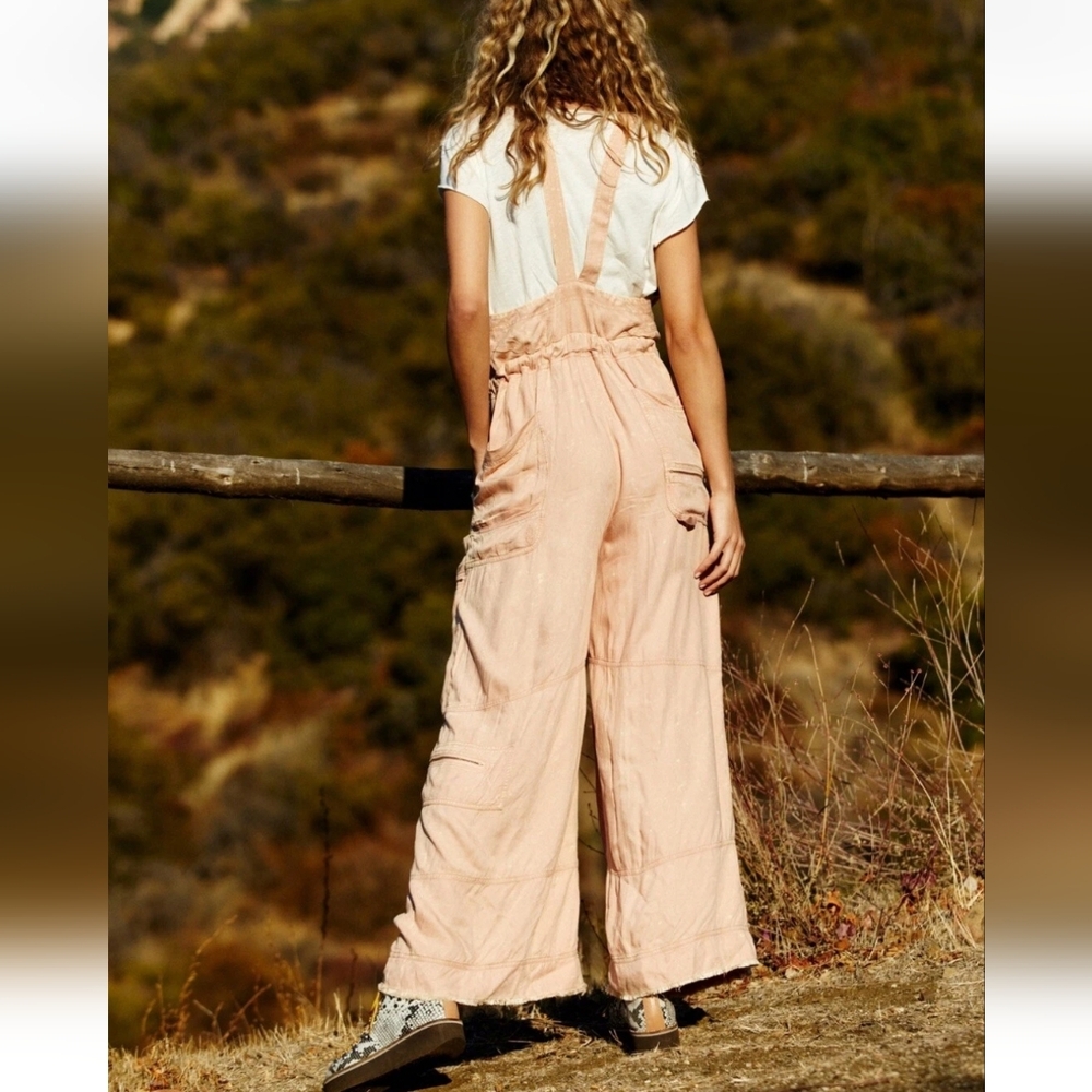 FREE PEOPLE MOVEMENT southern Lights Wide Leg Cargo Jumpsuit Oversized Boho Y2k - Picture 6 of 16